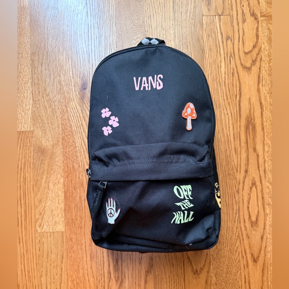 Vans Black Mini Backpack with Fun Patches - Picture 2 of 5